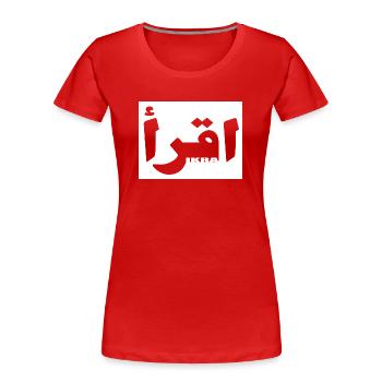 Ikra Clipping Mask - Women's Premium Organic T-Shirt - red - Front - Mia (176cm)