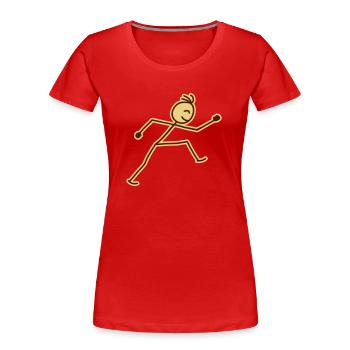 walking_stick_figure_2c - T-shirt bio Premium Femme - rouge - Devant - Mia (176cm)