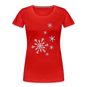 schneeflockenkombi01 - Frauen Premium Bio T-Shirt - Rot - Vorne - Mia (176cm)
