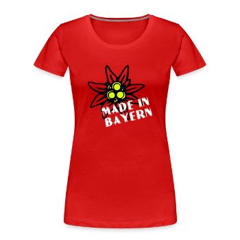 edelweiss made in bayern - Frauen Premium Bio T-Shirt - Rot - Vorne - Mia (176cm)