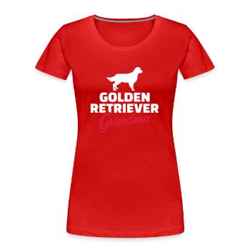 Golden Retriever - Frauen Premium Bio T-Shirt - Rot - Vorne - Mia (176cm)