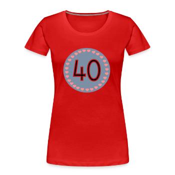 40th birthday - Women's Premium Organic T-Shirt - red - Front - Mia (176cm)