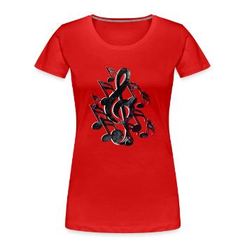 Notenschlüssel Noten - Frauen Premium Bio T-Shirt - Rot - Vorne - Mia (176cm)