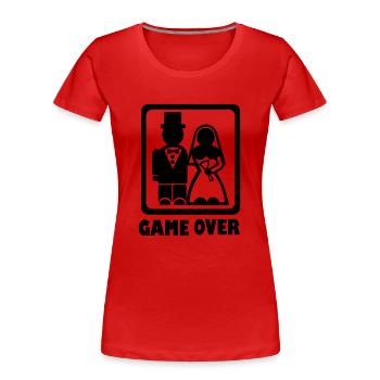 Game over - Frauen Premium Bio T-Shirt - Rot - Vorne - Mia (176cm)