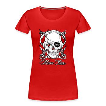 Music Pirates - T-shirt bio Premium Femme - rouge - Devant - Mia (176cm)