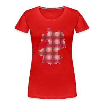 Nordrhein-Westfalen - Frauen Premium Bio T-Shirt - Rot - Vorne - Mia (176cm)