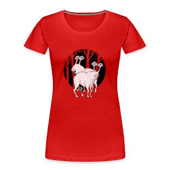 Wood Wild Animals - T-shirt bio Premium Femme - rouge - Devant - Mia (176cm)
