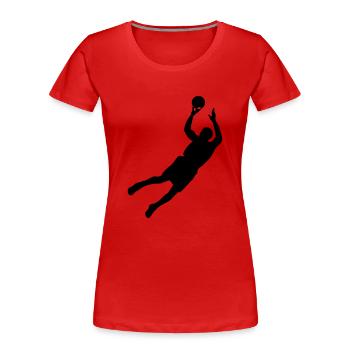 Men basketball de - Frauen Premium Bio T-Shirt - Rot - Vorne - Mia (176cm)