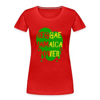 reggae jamaica power - T-shirt bio Premium Femme - rouge - Devant - Mia (176cm)