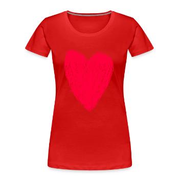 Rotes Herz - Frauen Premium Bio T-Shirt - Rot - Vorne - Mia (176cm)