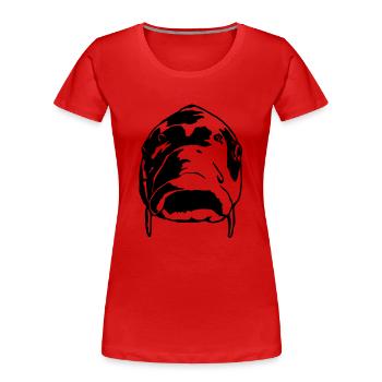 Karpfen - Frauen Premium Bio T-Shirt - Rot - Vorne - Mia (176cm)