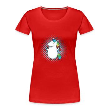 Licorne de sport Licorne - T-shirt bio Premium Femme - rouge - Devant - Mia (176cm)