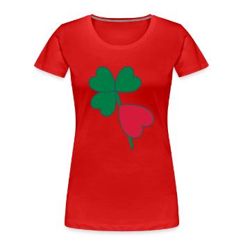 Shamrock - T-shirt bio Premium Femme - rouge - Devant - Mia (176cm)