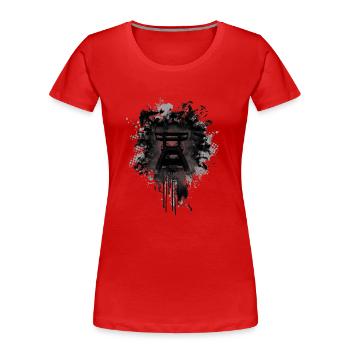 dirty Förderturm im Pott - Frauen Premium Bio T-Shirt - Rot - Vorne - Mia (176cm)