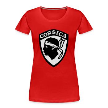 Korsika Blason - Frauen Premium Bio T-Shirt - Rot - Vorne - Mia (176cm)
