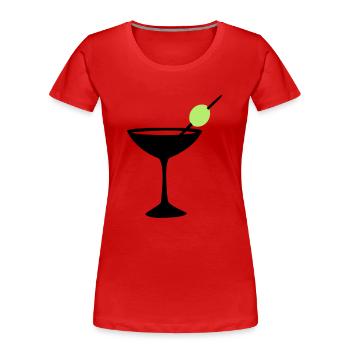 Cocktail Martini trinken - Frauen Premium Bio T-Shirt - Rot - Vorne - Mia (176cm)