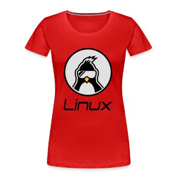 linux - T-shirt bio Premium Femme - rouge - Devant - Mia (176cm)