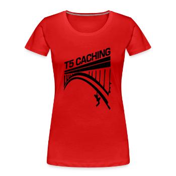 bruecke - Frauen Premium Bio T-Shirt - Rot - Vorne - Mia (176cm)