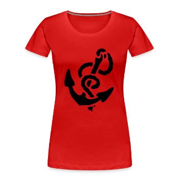 Anker - Frauen Premium Bio T-Shirt - Rot - Vorne - Mia (176cm)