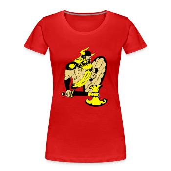 wikinger - Frauen Premium Bio T-Shirt - Rot - Vorne - Mia (176cm)