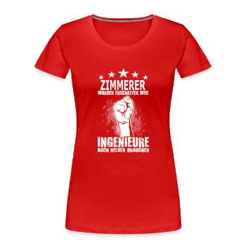 zimmerer - Frauen Premium Bio T-Shirt - Rot - Vorne - Mia (176cm)