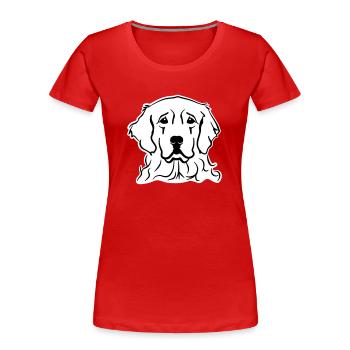 Golden Retriever - Frauen Premium Bio T-Shirt - Rot - Vorne - Mia (176cm)