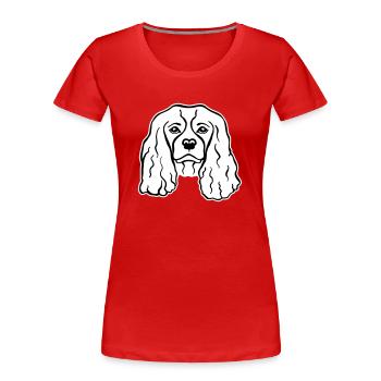 Cavalier King Charles - Frauen Premium Bio T-Shirt - Rot - Vorne - Mia (176cm)