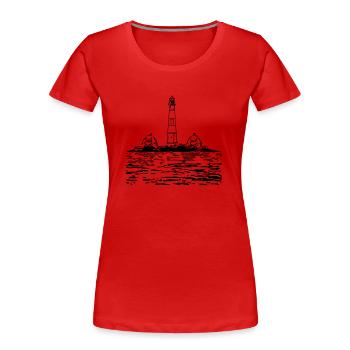 Leuchtturm im Meer - Frauen Premium Bio T-Shirt - Rot - Vorne - Mia (176cm)