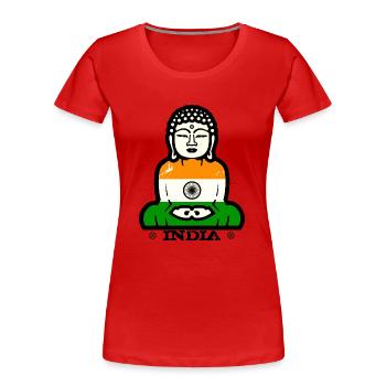 Inde - T-shirt bio Premium Femme - rouge - Devant - Mia (176cm)