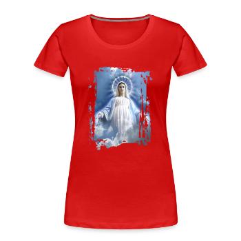 Holly Mary Maria Madonna Mariana Vierge Marie - T-shirt bio Premium Femme - rouge - Devant - Mia (176cm)