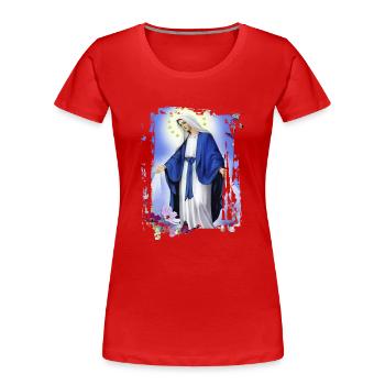 Holly Mary Maria Madonna Mariana Vierge Marie - T-shirt bio Premium Femme - rouge - Devant - Mia (176cm)