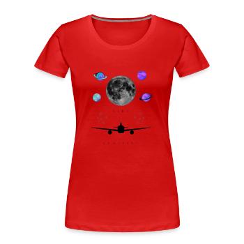 Weltall - Frauen Premium Bio T-Shirt - Rot - Vorne - Mia (176cm)