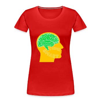 Think smart - think smart - Women's Premium Organic T-Shirt - red - Front - Mia (176cm)