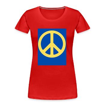 Frieden - Frauen Premium Bio T-Shirt - Rot - Vorne - Mia (176cm)