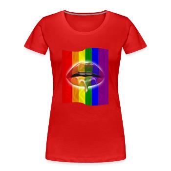 Aufrichtige und wahre LGBT-Liebe - Frauen Premium Bio T-Shirt - Rot - Vorne - Mia (176cm)