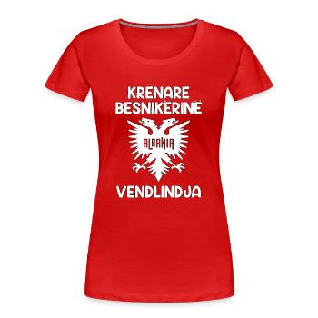 albanisch Albanien Adler Wappen Geschenk - Frauen Premium Bio T-Shirt - Rot - Vorne - Mia (176cm)