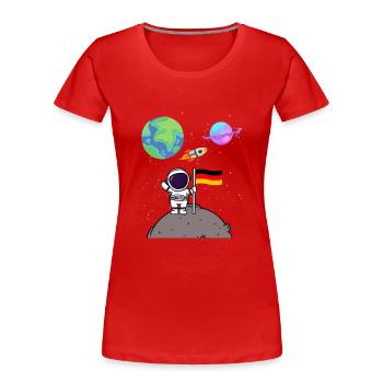 Mondlandung Planet Deutschland Flagge Astronaut - Frauen Premium Bio T-Shirt - Rot - Vorne - Mia (176cm)