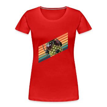 Ananas Pilot Flieger Vintage Sonnenbrille - Frauen Premium Bio T-Shirt - Rot - Vorne - Mia (176cm)