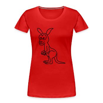 Kangaroo Comic - Frauen Premium Bio T-Shirt - Rot - Vorne - Mia (176cm)