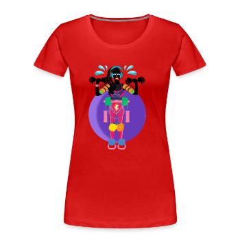 Sportskanone - Frauen Premium Bio T-Shirt - Rot - Vorne - Mia (176cm)