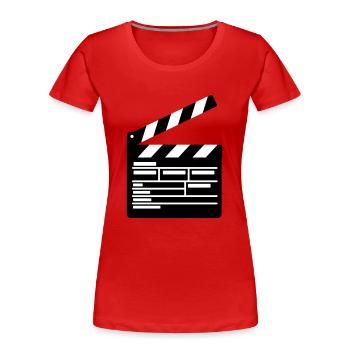 Filmklappe Regie führen Kino - Frauen Premium Bio T-Shirt - Rot - Vorne - Mia (176cm)