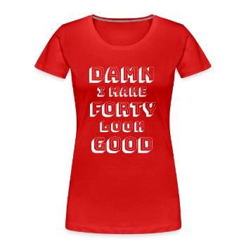 40th birthday - Women's Premium Organic T-Shirt - red - Front - Mia (176cm)