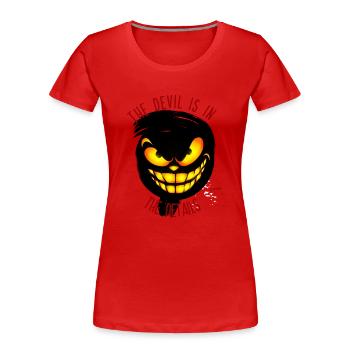 The devil is in the details - Frauen Premium Bio T-Shirt - Rot - Vorne - Mia (176cm)