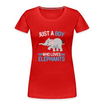 Éléphant de cadeau de garçons amoureux des animaux d'Afrique - T-shirt bio Premium Femme - rouge - Devant - Mia (176cm)