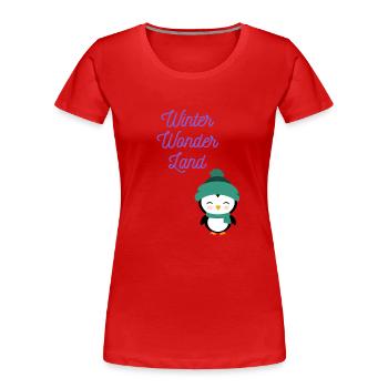 Winter Wonderland - Women's Premium Organic T-Shirt - red - Front - Mia (176cm)