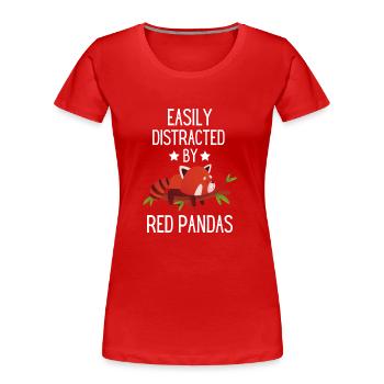Cadeau drôle d'animal chinois Panda rouge - T-shirt bio Premium Femme - rouge - Devant - Mia (176cm)