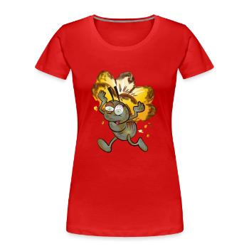 Fourmi ouvrière zombie - T-shirt bio Premium Femme - rouge - Devant - Mia (176cm)