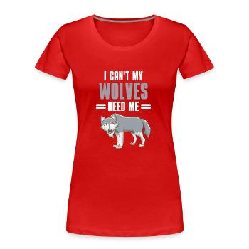 Waldbewohner Raubtier Lustiges Geschenk Wolf - Frauen Premium Bio T-Shirt - Rot - Vorne - Mia (176cm)