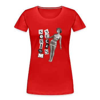 Sexism sucks - Women's Premium Organic T-Shirt - red - Front - Mia (176cm)