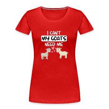 Bauernhof Tierliebhaber Lustiges Geschenk Ziege - Frauen Premium Bio T-Shirt - Rot - Vorne - Mia (176cm)